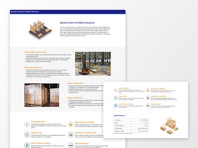 Web Design Product Page Pallet Crane System design illustration ui web