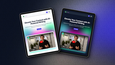 Are you ready to revolutionize your AI writing services? bootstrap landing page template tablet tablet preview uxui web design