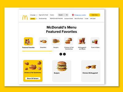 Redesign McDonald's Favorite Menu Page figma redesign redesignwebsite ui uidesign uidesigner uitrends uiux uiuxdesigner uiuxtrends webdesigner website websitetrends