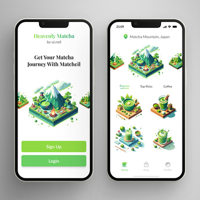 Matcha App Design 3d animation app appdesign branding design graphic design illustration logo motion graphics ui uidesign ux uxdesign