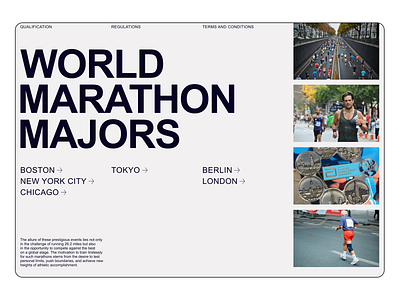 World marathons design typography ui ux web design
