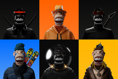 ANGRY APES - 3D NFT Collection 3d 3d art 3d character 3d modeling 3d monkey 3d nft angry art character monkey nft