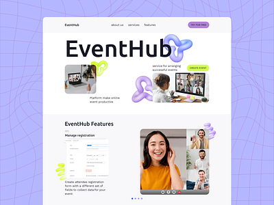 EventHub design uxui web design website