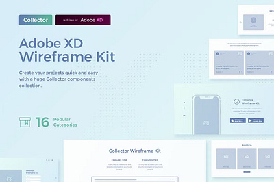 Collector Wireframe Web Kit adobe xd category collector wireframe web kit elements kit prototype ui web web kit wireframe wireframe kit xd