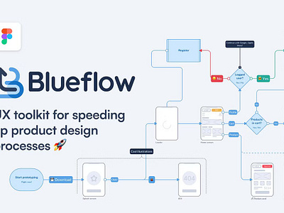 Blueflow UX Toolkit For Figma arrow blueflow ux toolkit for figma component connection figma flowchart mobile mvp pixel perfect product design product development prototype resource toolkit userflow ux ux toolkit uxflow wireframe wireframes