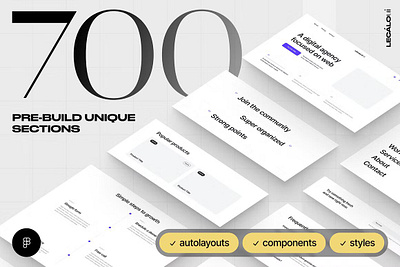 Lecalo UI Wireframe kit – 700 Blocks blocks figma figma resources landing page template sections template ui design ui kit webdesign website design website template wireframe kit wireframes