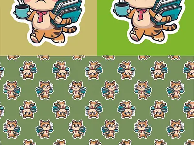 Cat Sticker Lable branding cat design figma graphic design ill illustration lable landingpage logo sticker ui ux vector