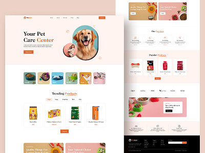 Pet Care Website🐾 animal branding e commerce graphic design landing page online store pet care website pet shop petcare website petgrooming ui uidesign uiux web design website