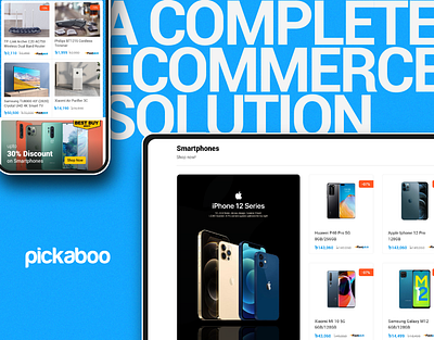 A Complete eCommerce Solution | App and Web Portal app app design app ui application branding deeplinking ecommerce ecommerce app ecommerce website magento material ui motion graphics pickaboo store uiux web app web ui website website design