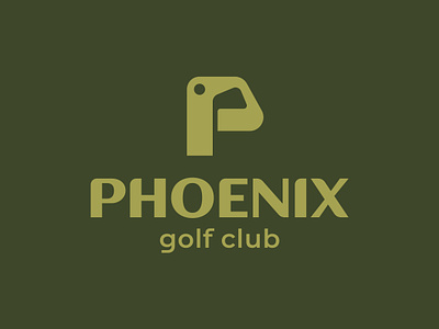Phoenix golf club brand branding design elegant golf graphic design illustration letter logo logotype mark minimalism minimalistic modern negative space p phoenix sign