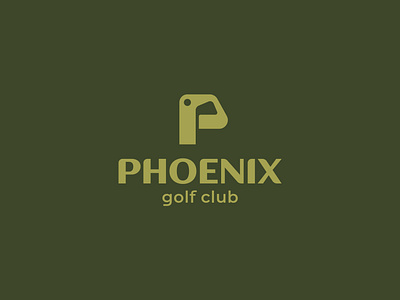 Phoenix golf club brand branding design elegant golf graphic design illustration letter logo logotype mark minimalism minimalistic modern negative space p phoenix sign