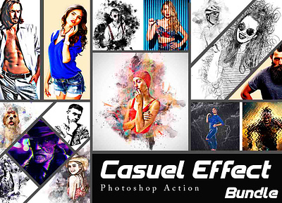Casuel Effect Photoshop Action Bundle images effect