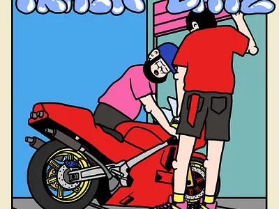 TURU. TRACK DAYZ. branding cartoon cartoon poster cute cartoon design graffiti graphic design illustration motorcyle poster racing motorcyle turu turu always