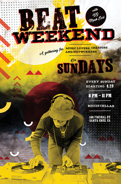 Beat Weekend poster part I / click to view adobe illustrator dj experimental graphic design grunge illustrator layout layout design poster poster design promotions type typography visual design
