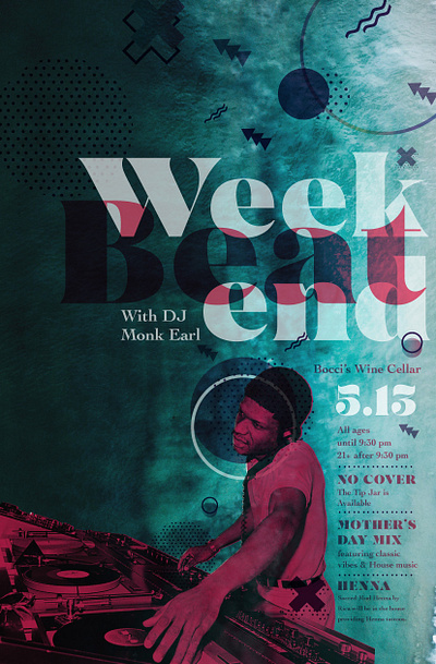 Beat Weekend poster part II / click to view adobe illustrator dj flyer flyer design graphic design layout poster poster design promotional poster promotions type typography visual design