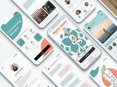 Open Arms Mobile App Design app design figma mental health mobile ux design