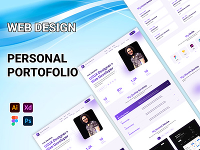 Portfolio Website Design app design beautiful home page design graphic design home page illustration personal portfolio portfolio web portfolio web design portfolio website ui ui ux ui ux portfolio ui ux website website design