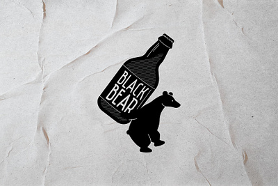 Bear beer bottle logo bear beer bottle branding emblem graphic design illustration line logo logotype modern