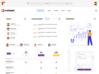 Flipboard - Dashboard UI/UX Wire frame animation art branding color design dribbble elements figma graphic design illustration landing logo trending ui ux vector web web design webdesign wireframe