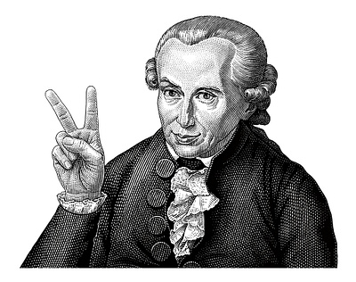 Kant for Die ZEIT black and white classical engraving etching graphic design kant portrait retro vintage