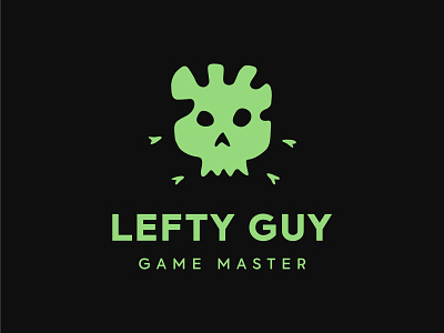 Lefty guy game master branding design e sports game logo gamer graphic design hand head illustration lefty logo logotype mark minimal play playful skull