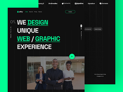 Agency Portfolio Landing Page analytics app ui branding cards design figma graphic design illustration landing page logo ui