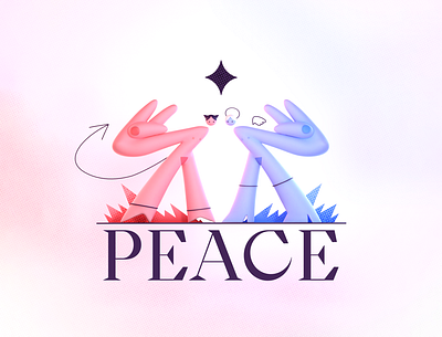 peace ✌✌ 3d angel demon illustration peace