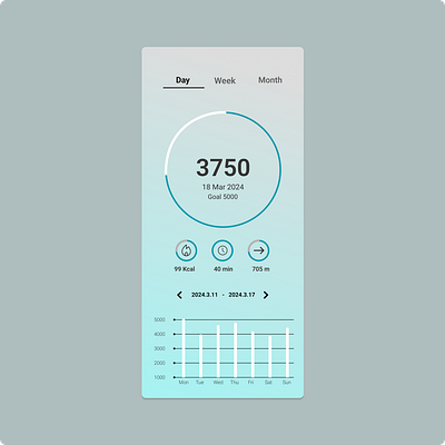 Daily UI # 018 daily ui figma fitness app step countdown app ui uiux web design