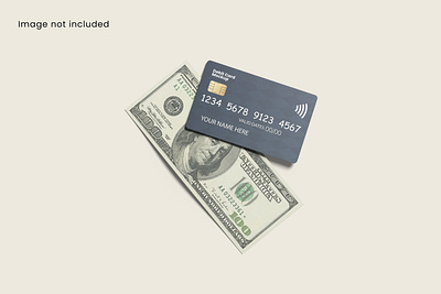 Debit Card and Money Mockup realistic