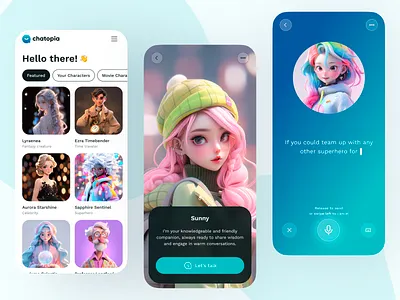 Chatopia 3d ai animation artificial intelligence avatar chat machine learning ml ui
