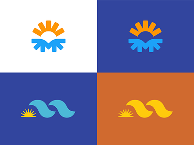 M + seaside branding concept double meaning exprimart letter lettermark logo m mark niculescu roxana sea seaside simple sun waves