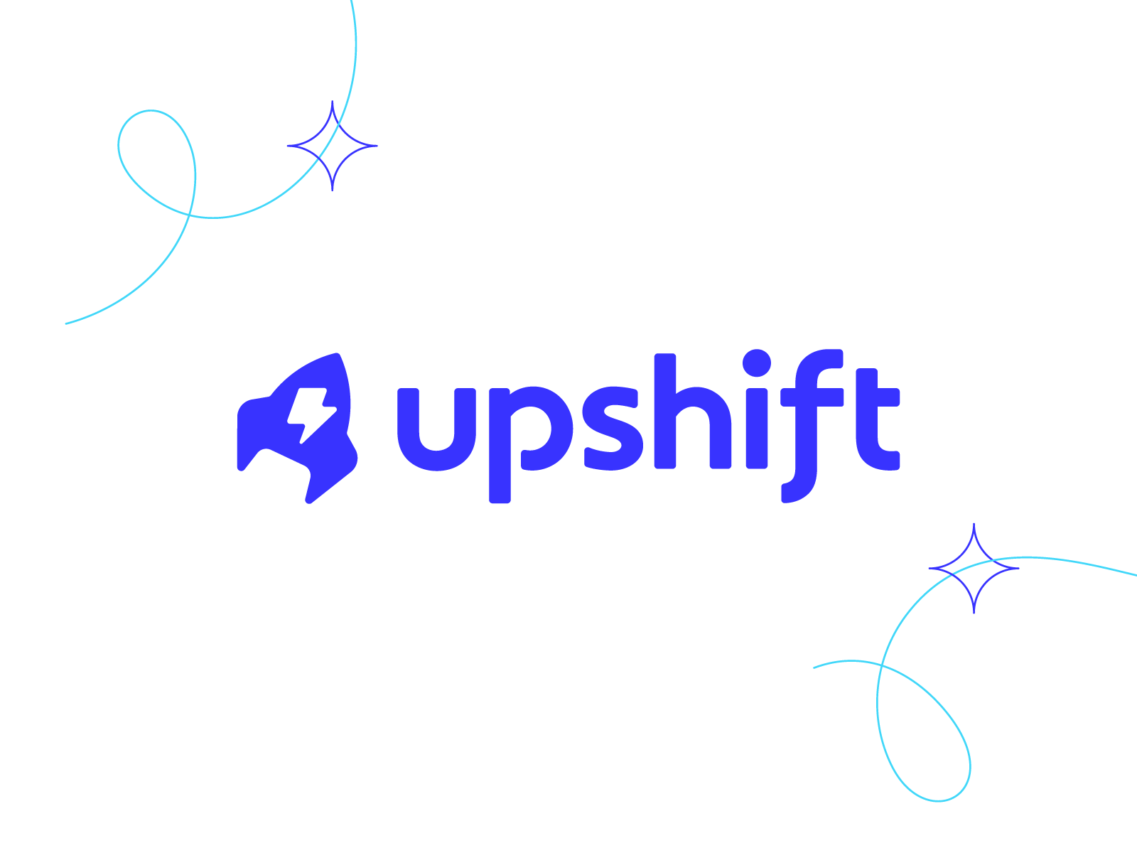 upshift - rocket lightning logo bolt bolt logo branding cute logo friendly logo launch lightning lightning logo logo logo design logo designer modern modern logo negative space logo rocket rocket logo space startup logo symbol upshift