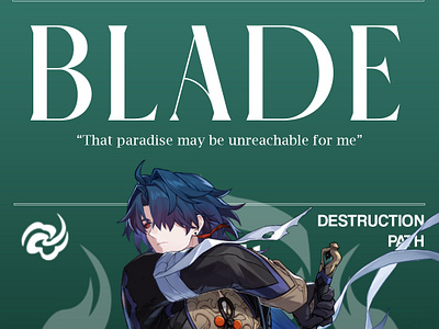 Blade the Stellaron Hunter from Honkai Star Rail graphic design