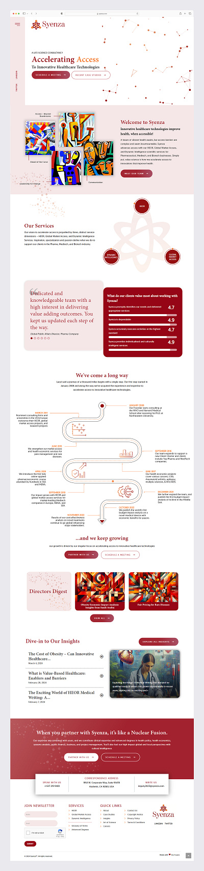 Web design and development for Syenza branding web design web development