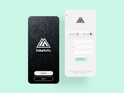 HikeHills app login page concept branding concept graphic design illustration ui ux