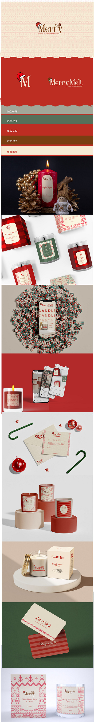 MERRY MELT 3d branding candle christmas design graphic design logo social media