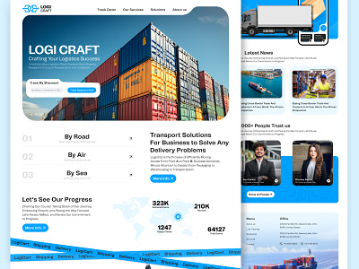 Logistic Website Landing Page Design cargo fleet management freight landing page logistic website logistics logistics company logistics web design parcel delivery shipment shipping shipping container shipping tracking transportation web design
