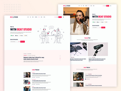 Beat Studio Modern ghost theme for podcast website ghost theme html template motion graphics podcast website ui uiux web design website design
