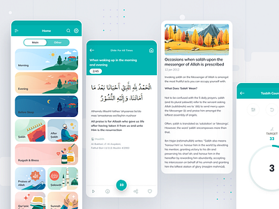 Dhikr & Dua app azkar clean dhikr dua interface islamic minimal mobile mobile app mobile design muslim neat quran ui user interface ux