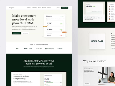 Pixyline - CRM Landing Page animation b2b business clean company crm customer management dipa inhouse landing page mockup modern popular saas sales sections startup ui web design website