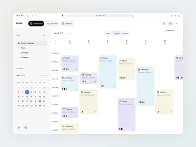 Dashboard - Task management 1440 asana calendar dashboard design jira management product design taskmanagement tasks ui uiuxdesign ux web webdesign