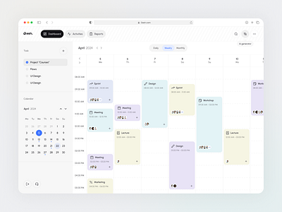 Dashboard - Task management 1440 asana calendar dashboard design jira management product design taskmanagement tasks ui uiuxdesign ux web webdesign