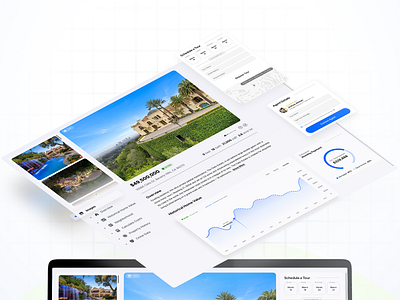 Real Estate Platform Concept app branding chart design elementor mobile real estate responsive ui ux web design