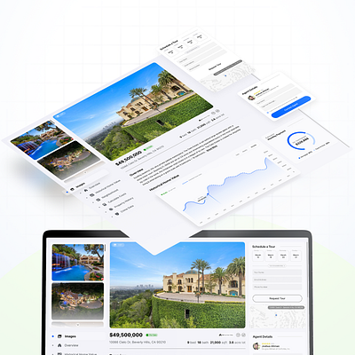 Real Estate Platform Concept app branding chart design elementor mobile real estate responsive ui ux web design