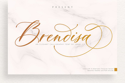 Brendisa Script Font alternates beautiful font branding font brendisa script font calligraphy font font with swashes invitation lovely modern modern handwriting script modern script script script 2022 smooth swashes swirls typeface typography fancy wedding font