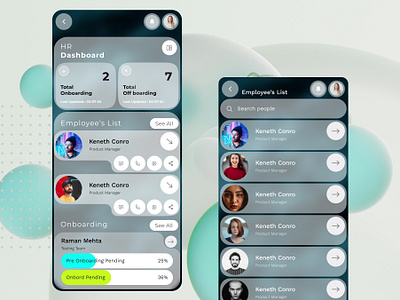 Mobile App for HR Management dashboard mobile desing ui