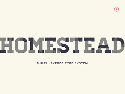 Homestead Font all caps display font experimental greeting holiday homestead font layered font modern modular packaging plaid retro rustic slab serif stripes pattern system texture vintage