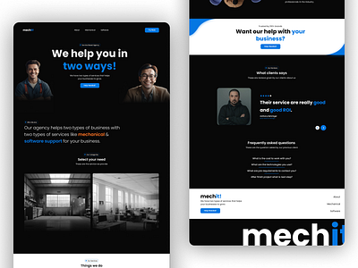 MechIt Website landingpagedesign ui websitedesign