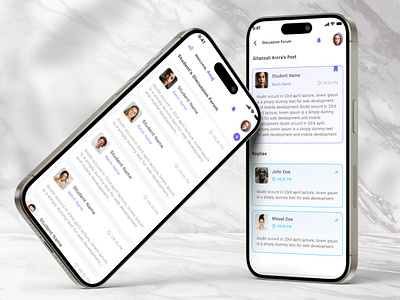 Student’s Discussion Forum mobile screen student discussion ui ui
