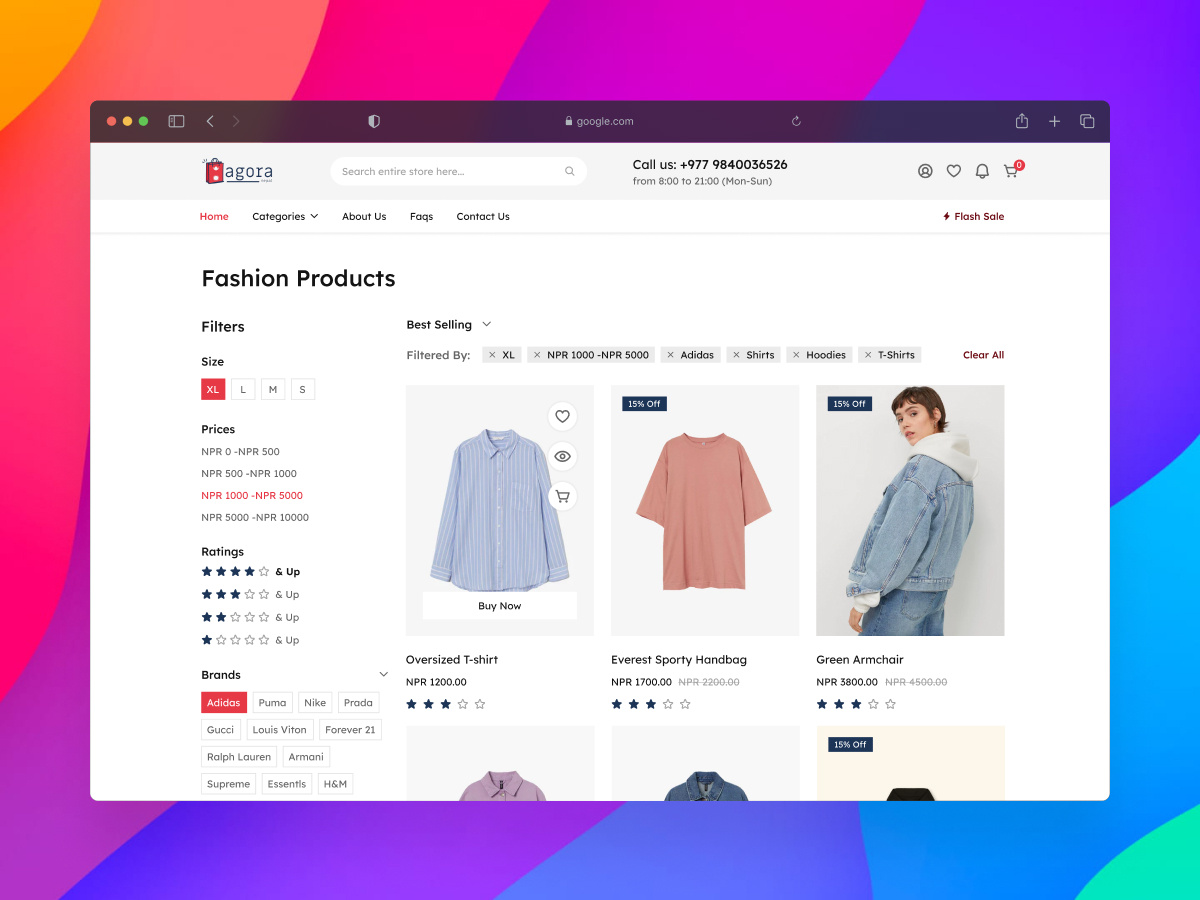 E-commerce Product Listing Page branding clothing e commerce fashion filter online online shopping online store product listing shopping ui